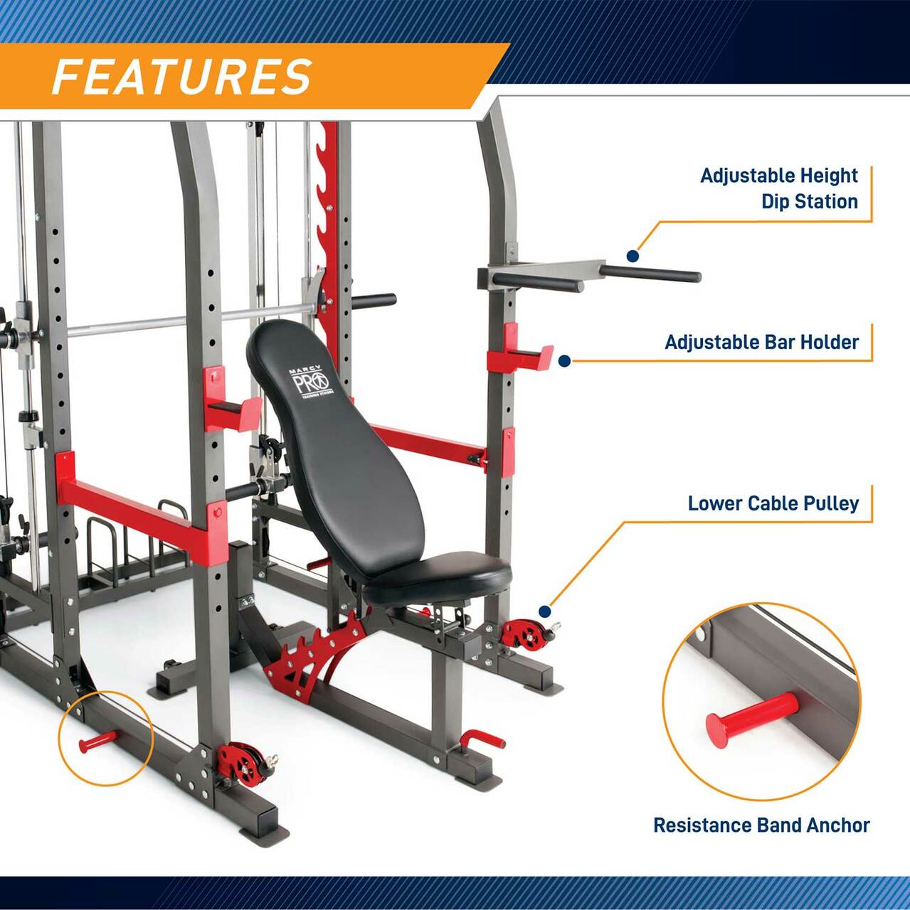 Smith Machine Marcy Pro Home Gym SM 4903 - Imagen 3