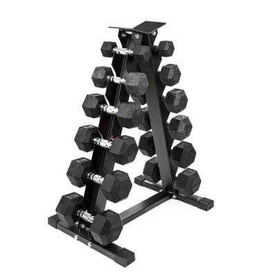 Juego de Mancuernas de 5 - 30lb + Rack triangulo + Mat