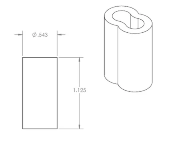 Compresión de Aluminio para cable 1/4 - Imagen 2